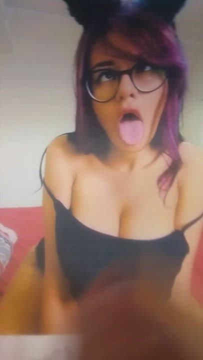 Ahegao Cum Cumshot Glasses Jerk Off Tribute gif