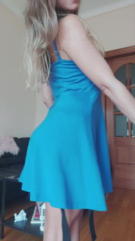 Blonde Dildo Dominatrix Dress Femdom OnlyFans Petite Strap On gif