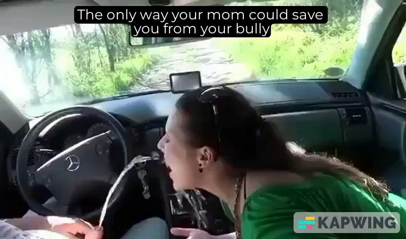 bully caption car humiliation mom piss pissing public gif