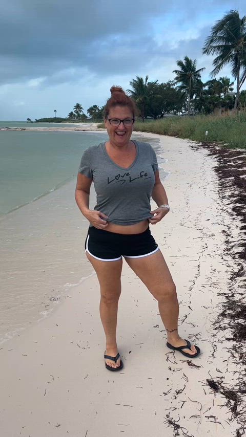 Flashing you at the beach.