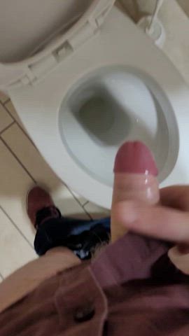 I got told to ruin my orgasm into the toilet at work