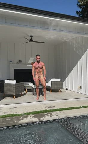big dick muscles nude softcore solo gif