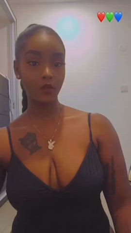 Cleavage Ebony Tattoo gif