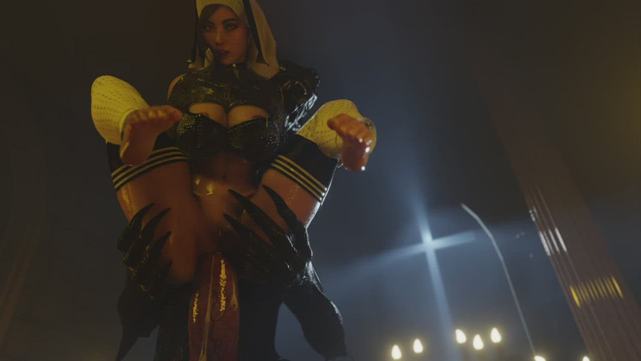 Monster Cock Nun SFM gif