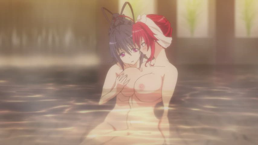 Anime Bath Ecchi Groping Huge Tits Nude Redhead gif