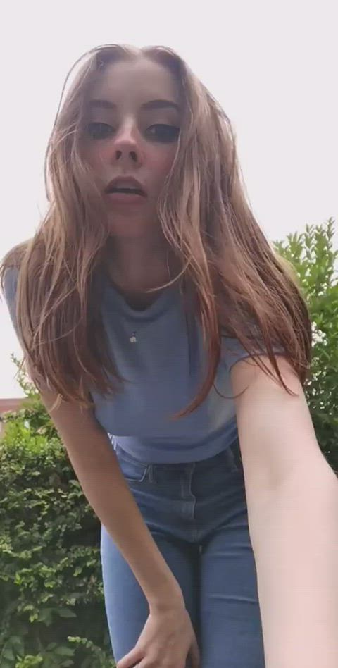 outdoor slutty titty drop gif