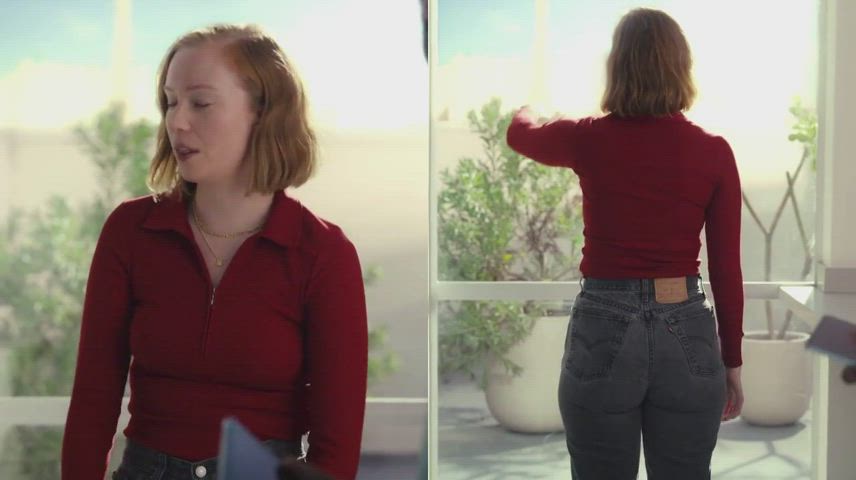 Ass Big Ass Booty Bubble Butt Jeans Pale Redhead gif