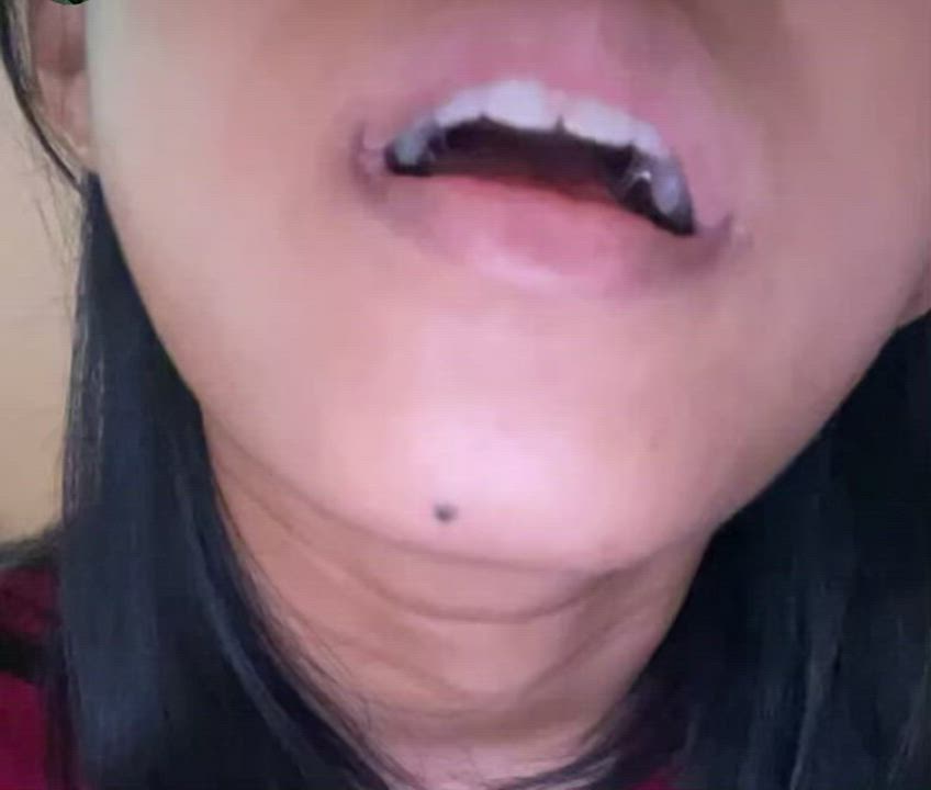 Asian Cum In Mouth Tongue Fetish gif