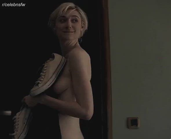 Elizabeth debicki walking around in just her panties