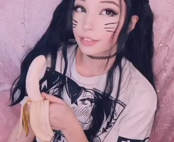 belle delphine big tits cosplay cute deepthroat gif