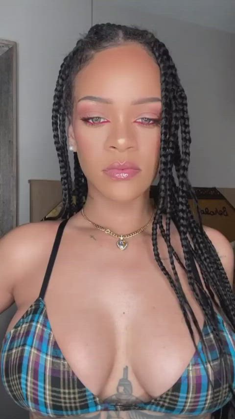 bikini cleavage rihanna gif