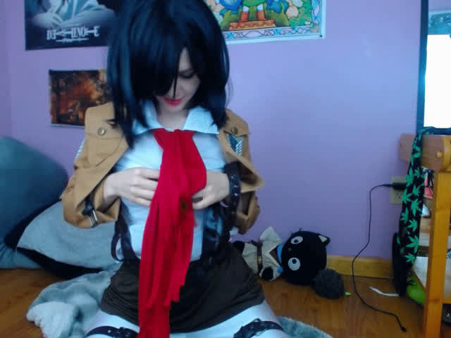 amateur babe cosplay cute natural tits onlyfans sensual solo teen uniform gif