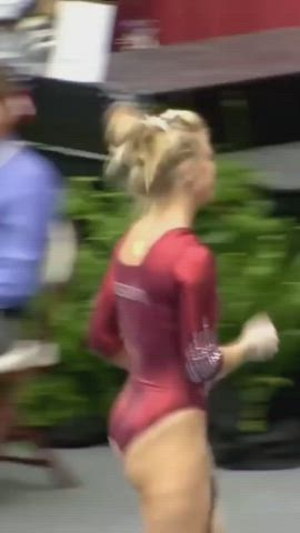 big ass blonde fitness gymnast gif