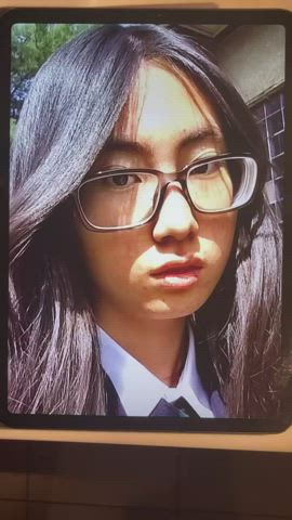 asian cock cum cumshot facial glasses masturbating schoolgirl teen tribute gif