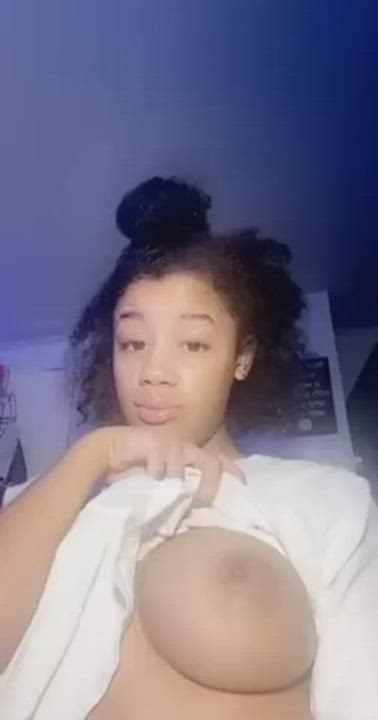 Ebony Flashing Teen Tits gif