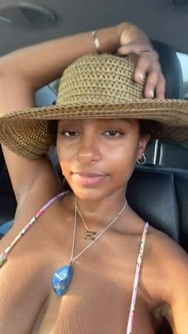 bikini cute ebony non-nude selfie gif