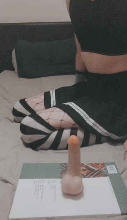 Dildo Femboy Fishnet Skirt gif