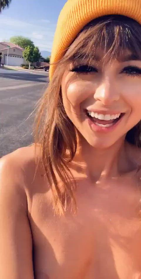 Happy girl in the streets