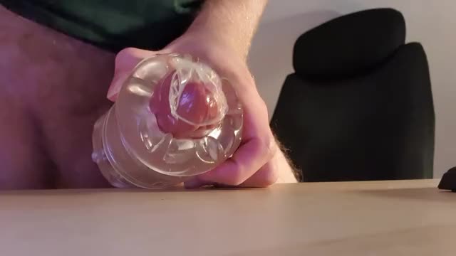 Using a Quickshot to fill up a condom