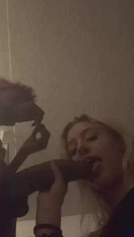 BBC Deepthroat Monster Cock White Girl gif