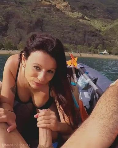 Beach Bikini Blowjob Cum In Mouth Cumshot Exhibitionist Public Thong Topless gif