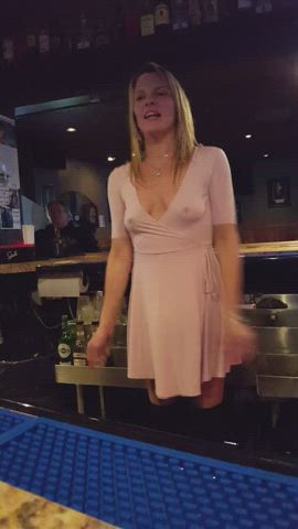 Blonde Flashing Upskirt gif