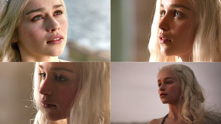 Blonde Emilia Clarke Lips gif