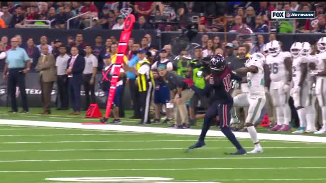 DeAndre Hopkins one-handed, hamstring catch (slow-motion)