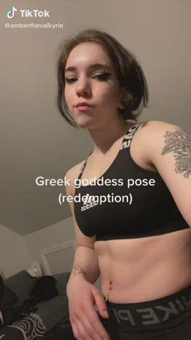 Muscular Girl Fitness Goth TikTok gif