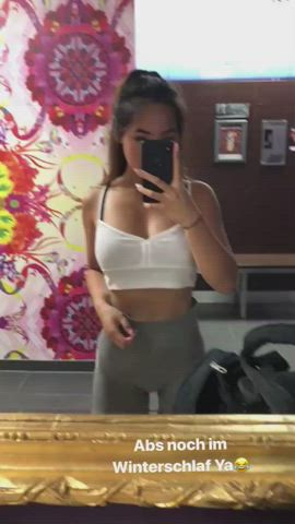 Asian Fitness Tits gif
