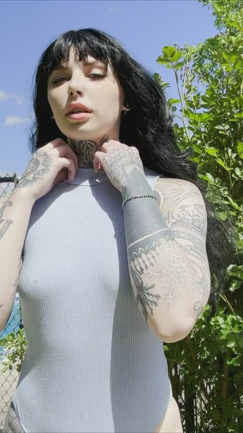 bodysuit tattoo tattooed alt-girls pale-girls suicide-girls gif