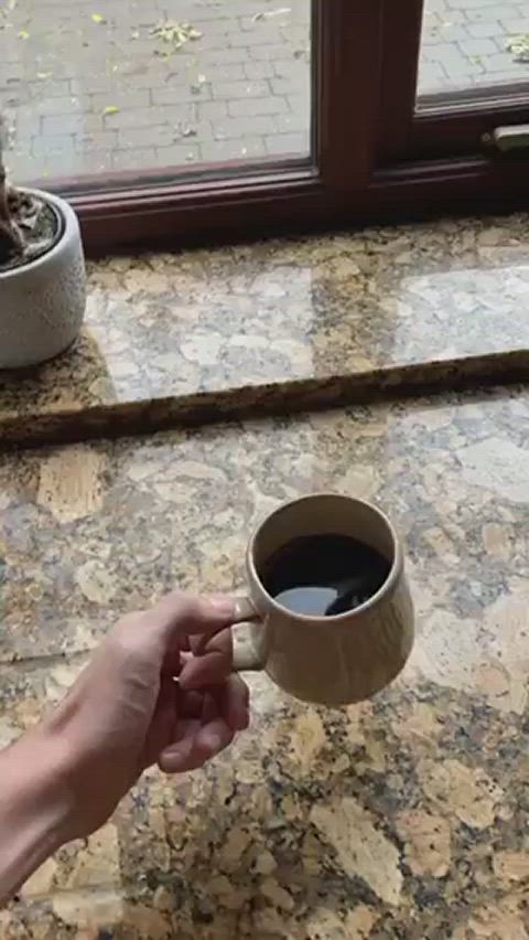 Waking her up with the 3 C's. Coffee, Cock and Cum!
