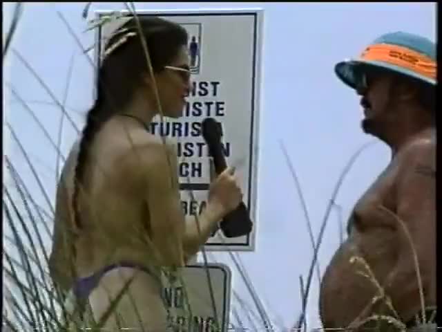 Topless South Florida Reporter Does Story on Nude Beach (mid-90's)