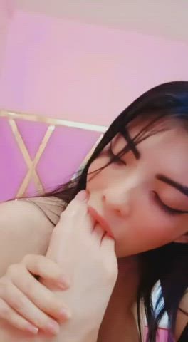 18 Years Old Feet Feet Licking Fetish Kinky Latina Long Hair Teen Tits gif