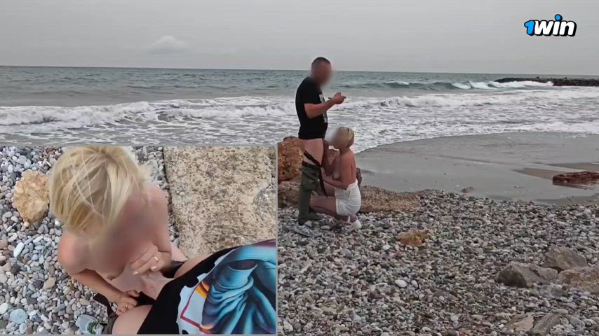 beach blowjob public blowjobs gif