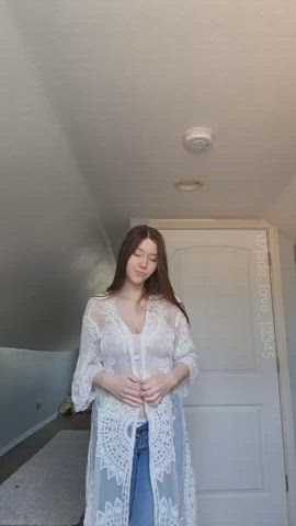 babe belly button brunette homemade milf mom natural natural tits pregnant gif