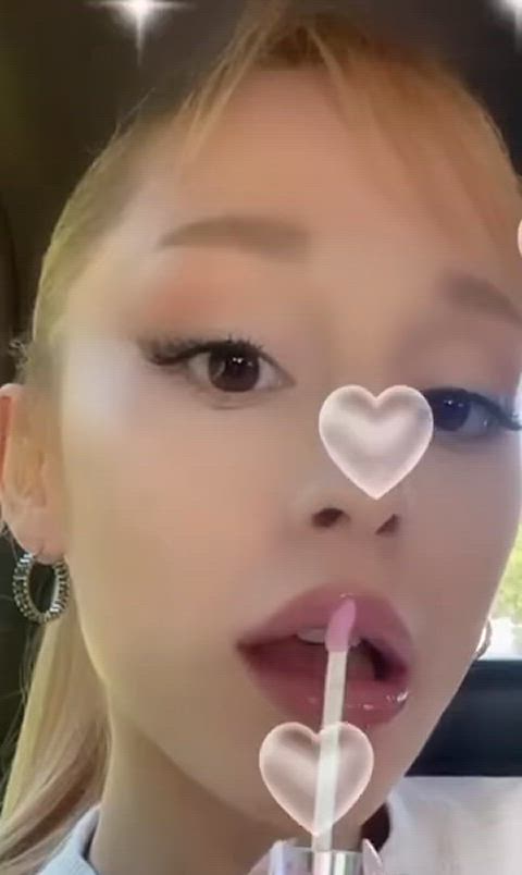 ariana grande celebrity lips lipstick lipstick fetish gif