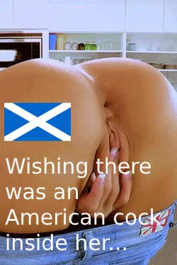 Wishing there was an American cock inside her...