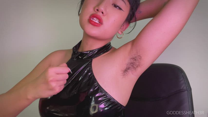 asian femdom hairy armpits gif