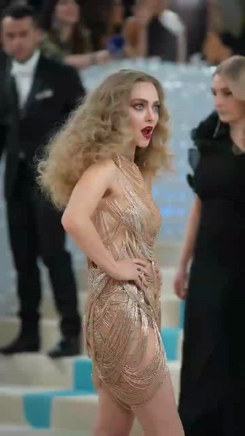 amanda seyfried celebrity curly hair grabbing public see through clothing gif