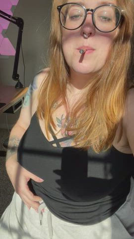 [f] help hold them while i smoke?