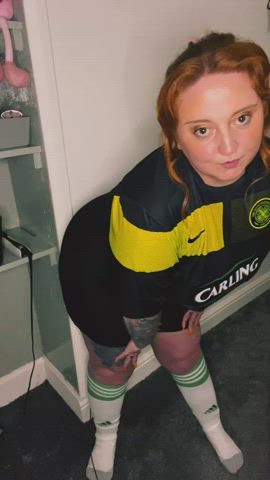 bbw football knee high socks skirt tease gif