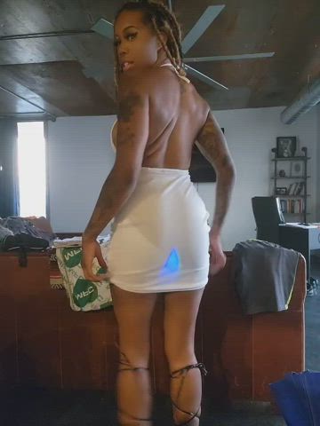 Ass Ass Spread Butt Plug Dress Ebony MILF Sideboob gif