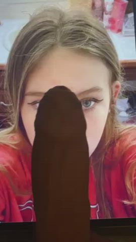Little slut had a perfect face to cum on