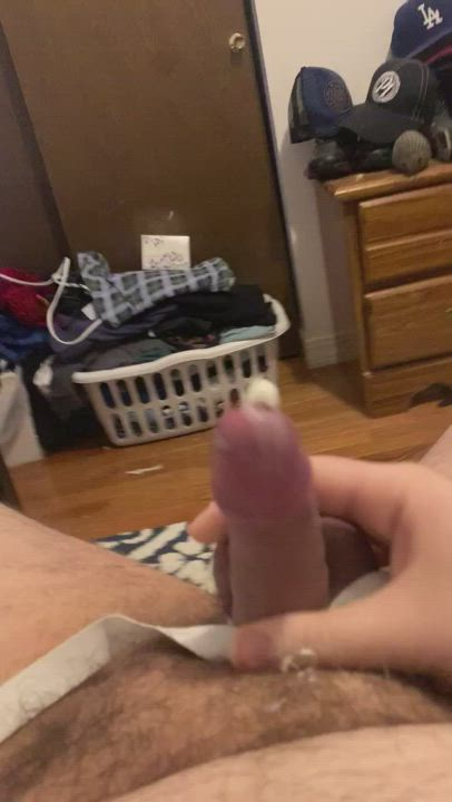 Found this dude putting sperm killer cream in his urethra and trying to cum