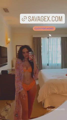 Madison Pettis Lingerie Curly Hair gif