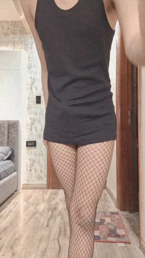 femboy fishnet hung gif