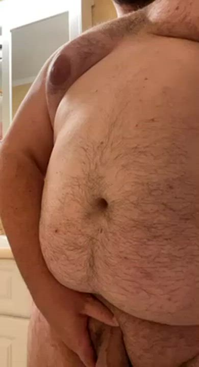 Bear Belly Button Tease gif