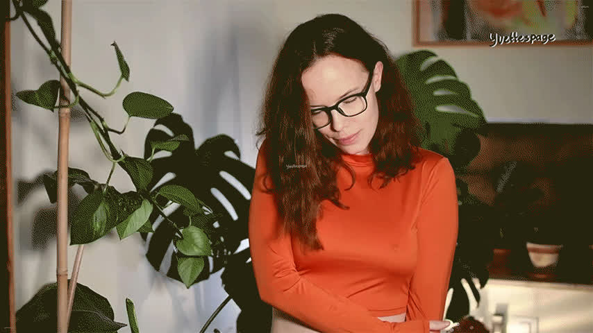 braless cute glasses onlyfans pokies redhead tease gif