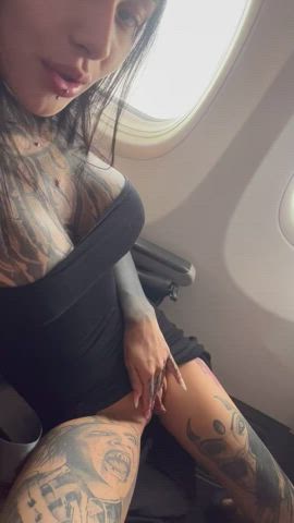airplane masturbating teen gif